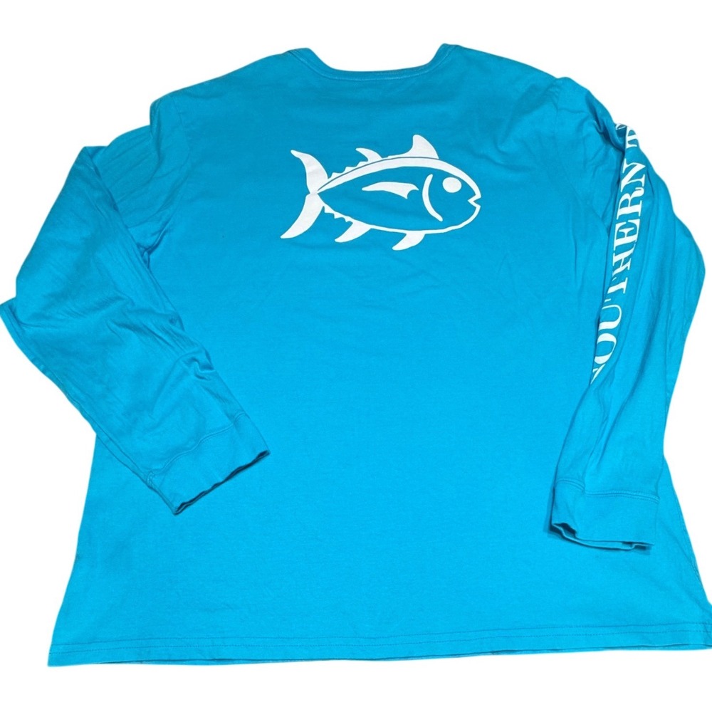 Southern Tide Shirt Mens XL Long Sleeve Pocket Tee Cotton Blue Coastal Preppy